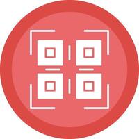 Qr Code Glyph Due Circle Icon Design vector