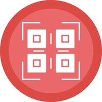 Qr Code Glyph Due Circle Icon Design vector