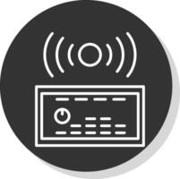 Sound System Glyph Due Circle Icon Design vector