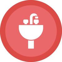 Sink Glyph Due Circle Icon Design vector