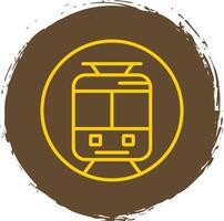 Underground Train Line Circle Sticker Icon vector