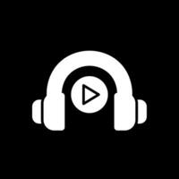 Headphone Glyph Inverted Icon Design vector