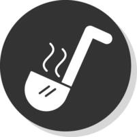 Ladle Glyph Shadow Circle Icon Design vector