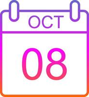 October Line Gradient Icon Design vector