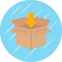 Open Box Flat Circle Icon Design vector