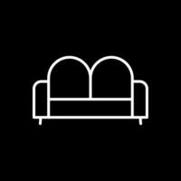 sofá cama línea invertido icono diseño vector