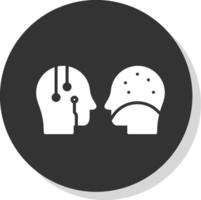 Turing Test Glyph Shadow Circle Icon Design vector