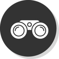 Binoculars Glyph Shadow Circle Icon Design vector