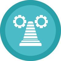 Traffic Cone Glyph Due Circle Icon Design vector