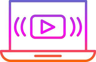 Streaming Line Gradient Icon Design vector