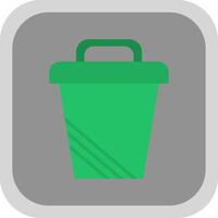 Trash Can Flat round corner Icon Design vector