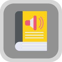 Audio Book Flat round corner Icon Design vector