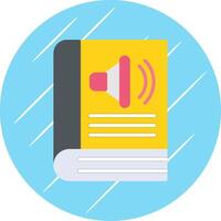 audio libro plano circulo icono diseño vector