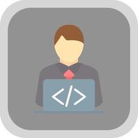 Developer Flat round corner Icon Design vector