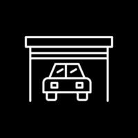 garaje línea invertido icono diseño vector