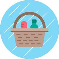 Picnic Basket Flat Circle Icon Design vector