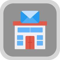 Post Office Flat round corner Icon Design vector