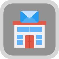 Post Office Flat round corner Icon Design vector