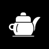 Tea Pot Glyph Inverted Icon Design vector