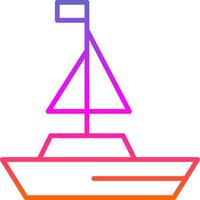 Yatch Line Gradient Icon Design vector