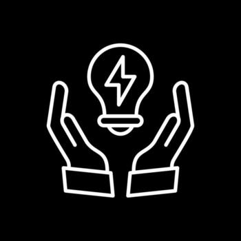 Light Bulb Line Inverted Icon Design vector