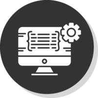Programming Glyph Shadow Circle Icon Design vector
