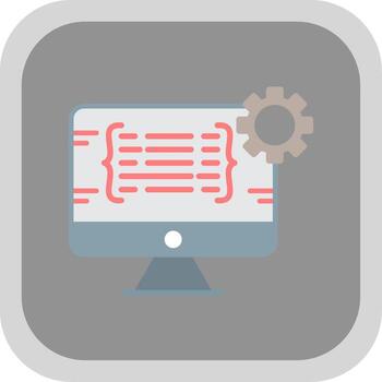 Programming Flat round corner Icon Design vector