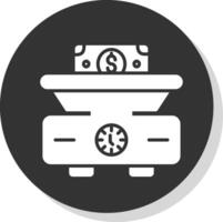 peso escala glifo sombra circulo icono diseño vector