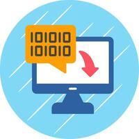 Binary Code Flat Circle Icon Design vector