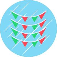 Celebration Flag Flat Circle Icon Design vector