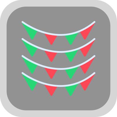 Celebration Flag Flat round corner Icon Design