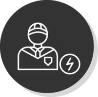 Electrician Line Shadow Circle Icon Design vector