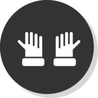 Gloves Glyph Shadow Circle Icon Design vector