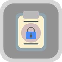 Notepad Lock Flat round corner Icon Design vector