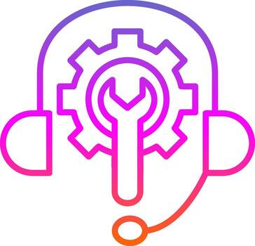 tecnología apoyo línea degradado icono diseño vector