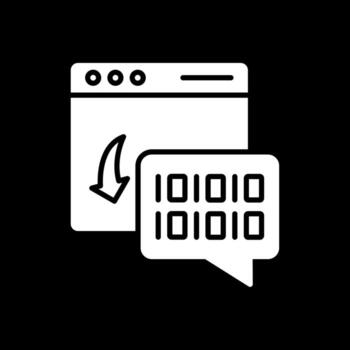 Binary Code Glyph Inverted Icon Design vector