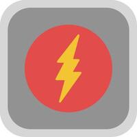 Lightning Flat round corner Icon Design vector