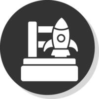 Rocket Launch Glyph Shadow Circle Icon Design vector