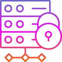 Server Secure Line Gradient Icon Design vector