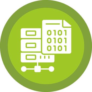 Binary Code Glyph Due Circle Icon Design vector
