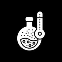 Flask Glyph Inverted Icon Design vector