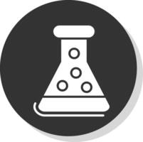 Lab Beaker Glyph Shadow Circle Icon Design vector