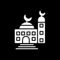 Mosque Glyph Inverted Icon Design vector