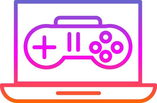 juego desarrollo línea degradado icono diseño vector
