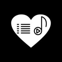 Playlist Glyph Inverted Icon Design vector