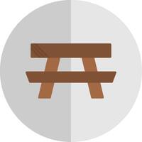 Picnic Table Flat Scale Icon Design vector