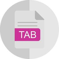 TAB File Format Flat Scale Icon Design vector