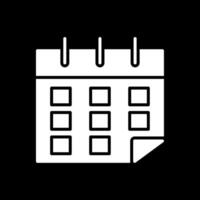Calendar Glyph Inverted Icon Design vector