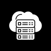 Cloud Servers Glyph Inverted Icon Design vector