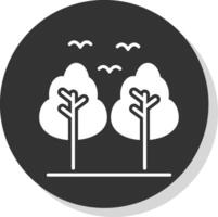 Forest Glyph Shadow Circle Icon Design vector